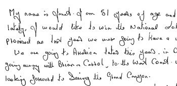 Example of guilt (self castigation) shown in handwriting